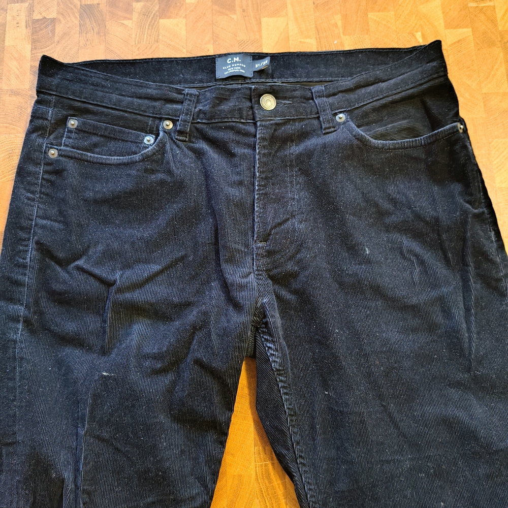 Club Monaco Slim Fit Black Corduroy Pants - Jean Cut